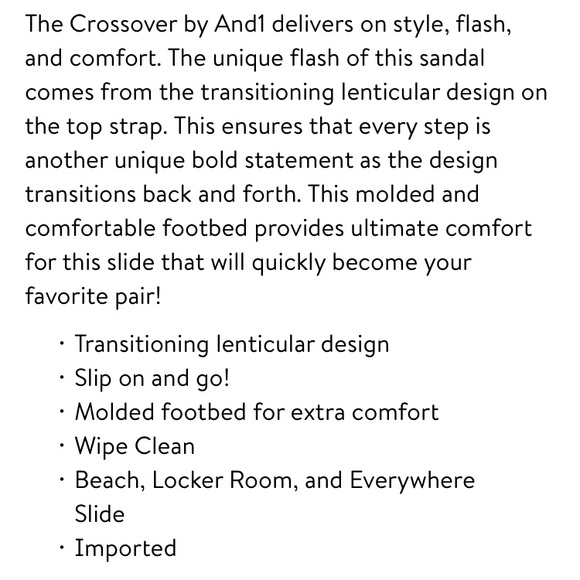 And1 Men’s Crossover Sport Slide Sandals Size 10 - Picture 6 of 7